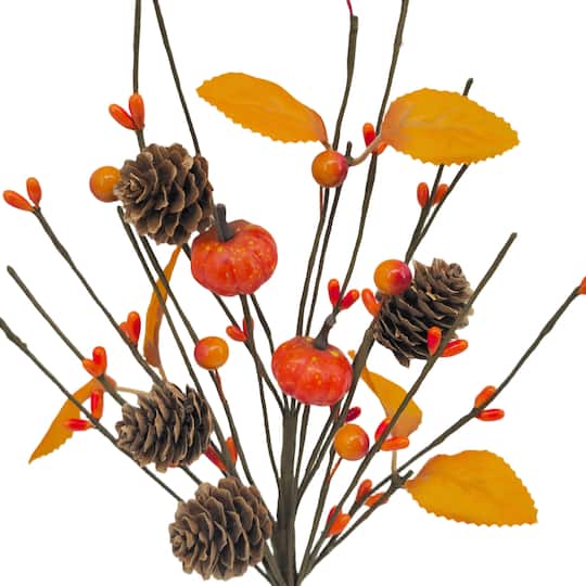 12" Pinecone & Pumpkin Pick by Ashland®